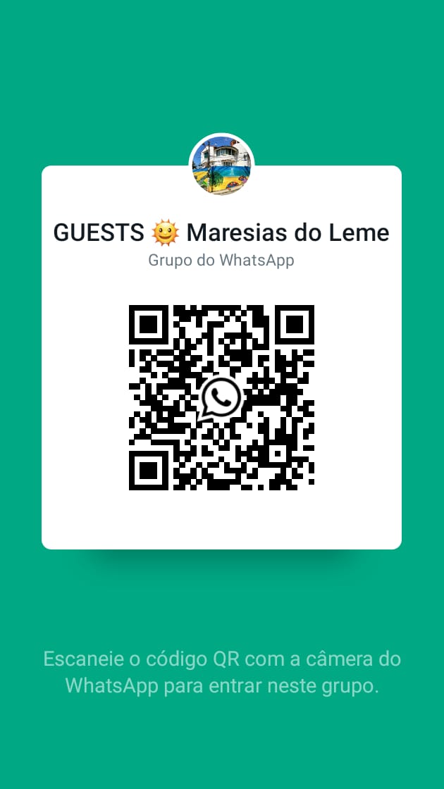 QR Code para entrar no grupo de Guests do WhatsApp do Hostel Maresias do Leme